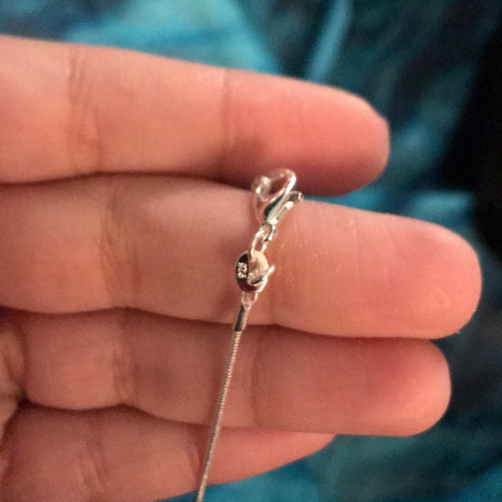 Quartz and kyanite silver wire wrapped necklace - Picture 7 of 7